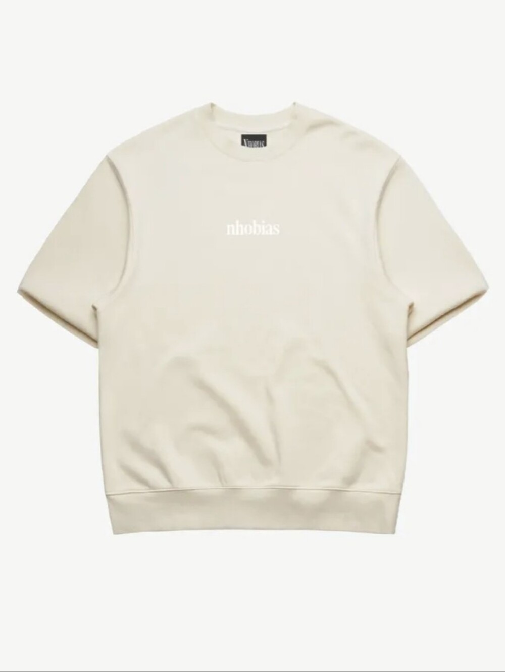 Nhobias Crewneck Drop Shoulder Tee Beige Small Short Sleeve Cotton Streetwear